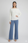 Off-the-Shoulder Hacci Rib Knit Top